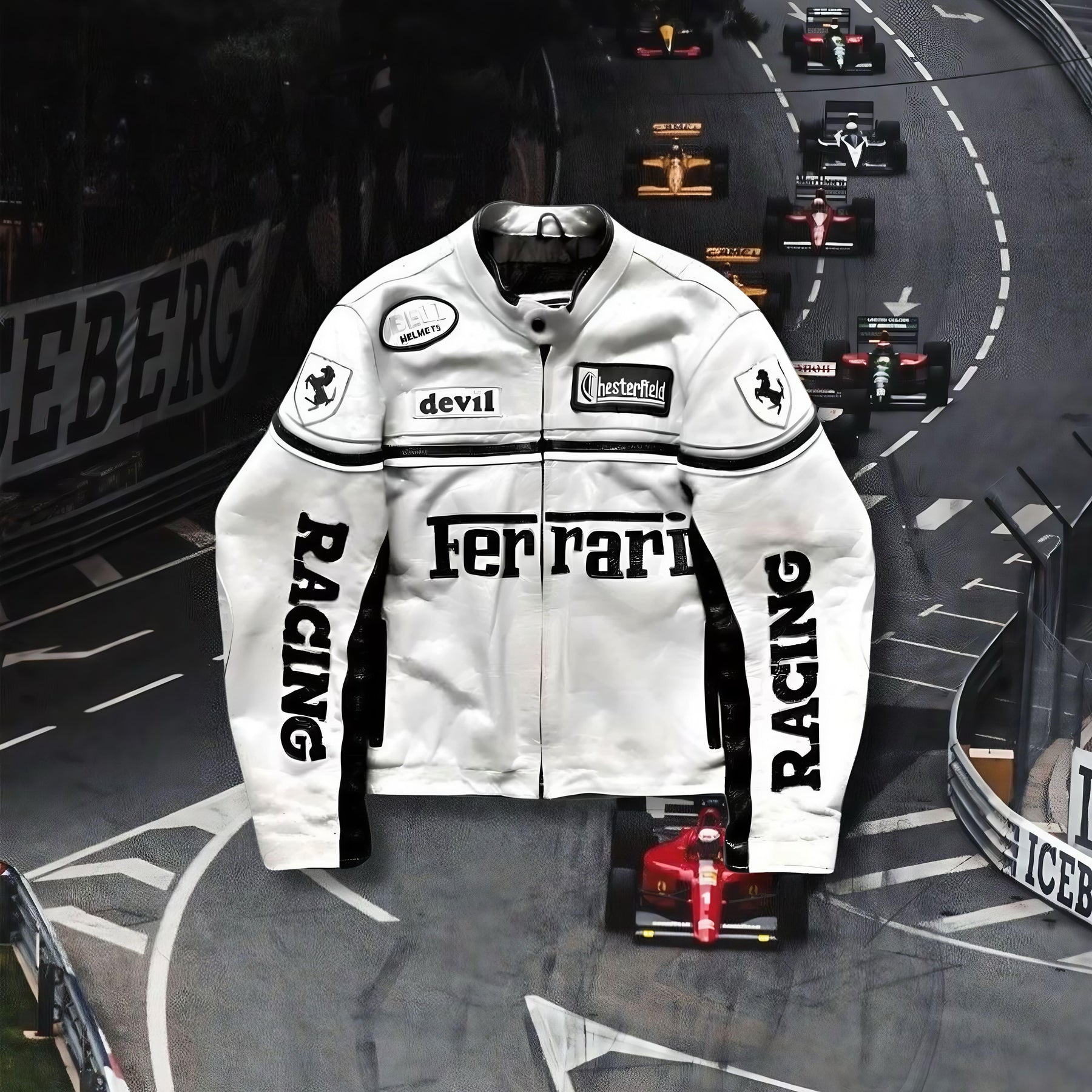 Jaqueta Ferrari Branca de Couro