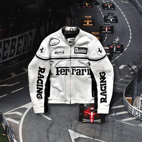 Jaqueta Ferrari Branca de Couro