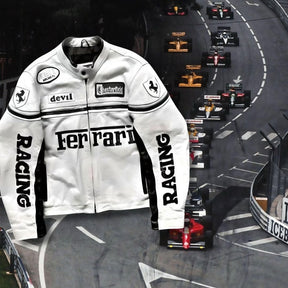 Jaqueta Ferrari Branca de Couro