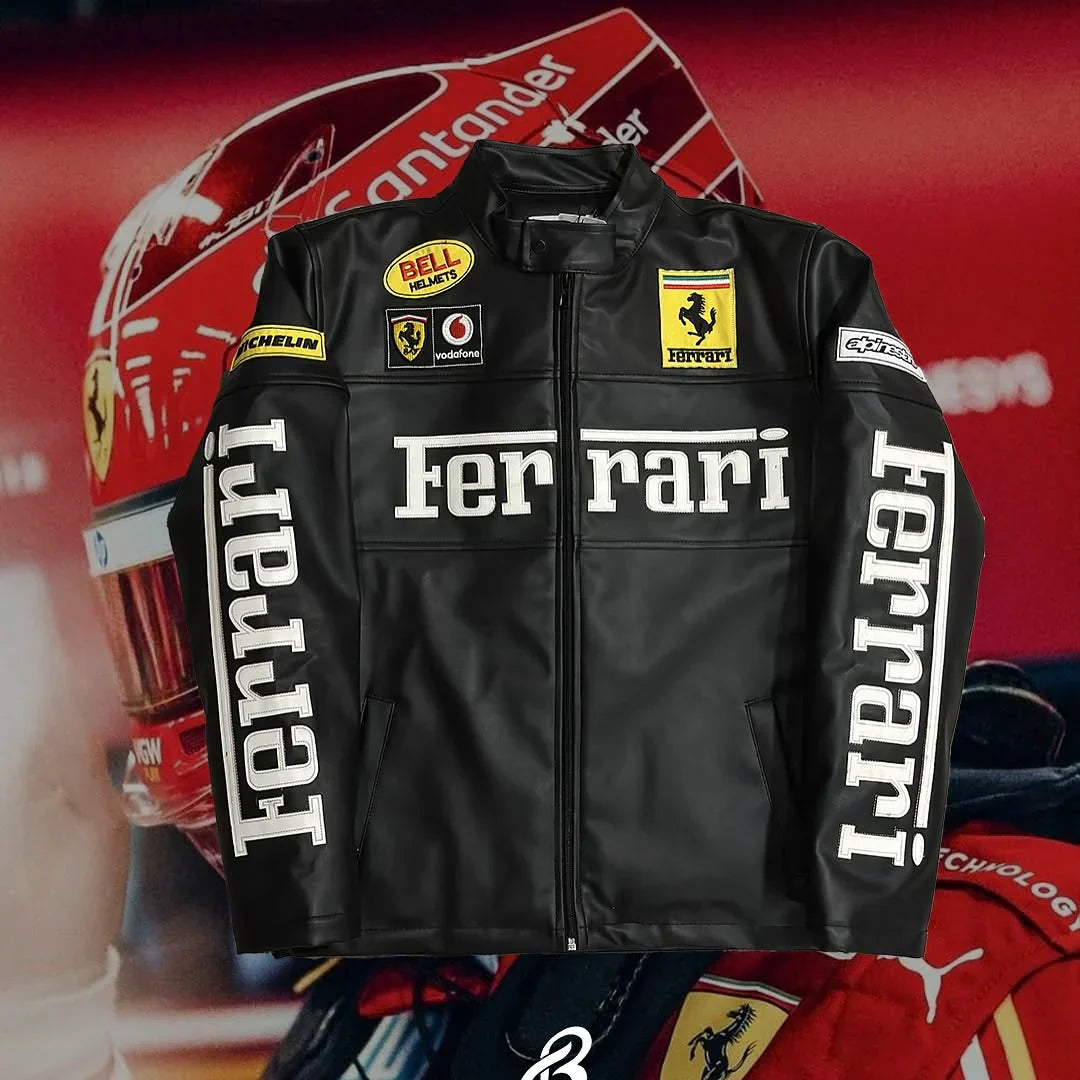 Jaqueta Ferrari F1 Vintage Preta