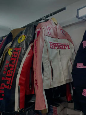 Jaqueta Ferrari Branca e Rosa