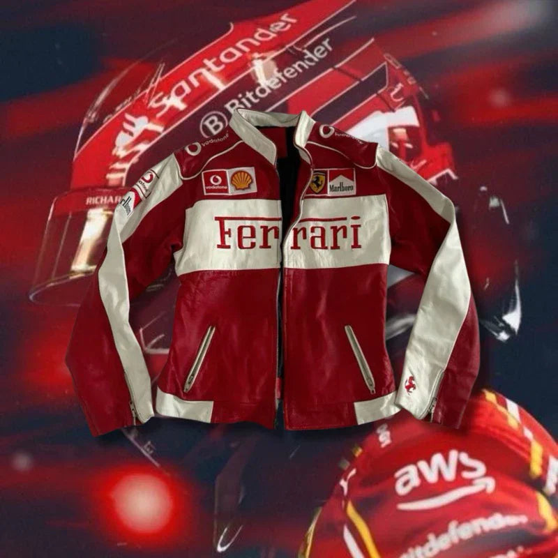 Jaqueta Ferrari F1 de Couro